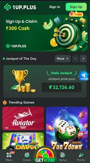 1UP Plus Game Download Best Casino APK 2026 Interface 02